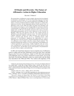 of doubt and diversity: the future of affirmative action in higher