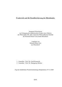 Frankreich und die Remilitarisierung des Rheinlandes