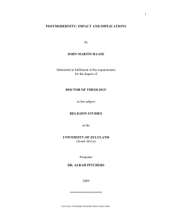 Postmodernity, Impact and Implications