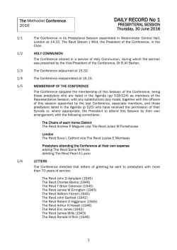 Daily Record 2016 - The Methodist Church in Britain