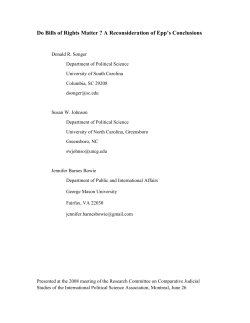 Do Bills of Rights Matter - University of South Carolina