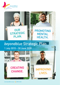 beyondblue Strategic Plan 2015-2020