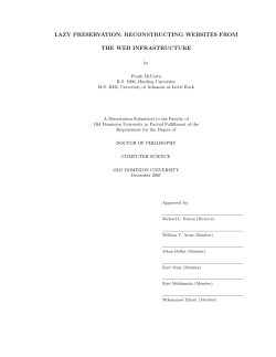 lazy preservation: reconstructing websites from the web infrastructure