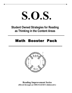 Math Booster Pack - Springfield Public Schools