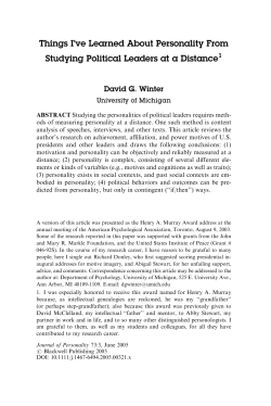 Things I`ve Learned About Personality From Studying Political