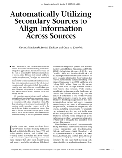Automatically Utilizing Secondary Sources to