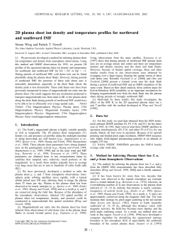 2D plasma sheet ion density and temperature profiles