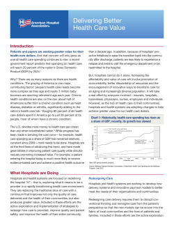 Delivering Better Health Care Value