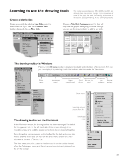 Learning to use the drawing tools