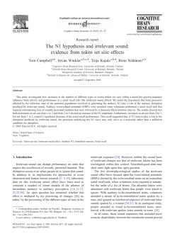 The N1 hypothesis and irrelevant sound: evidence from token set