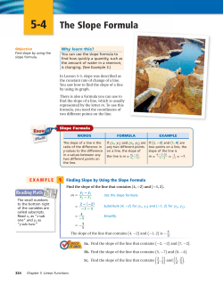 5-4 The Slope Formula