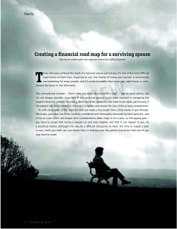 Creating a financial road map for a surviving