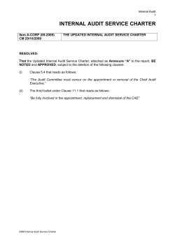 internal audit service charter - Ekurhuleni Metropolitan Municipality