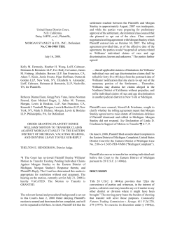 Order Granting Plaintiff Denise Williams` Motion To Transfer Claims