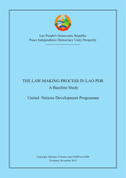 Law making process in Lao PDR - A baseline study