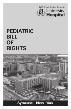 Pediatric Bill of Rights - SUNY Upstate Medical University