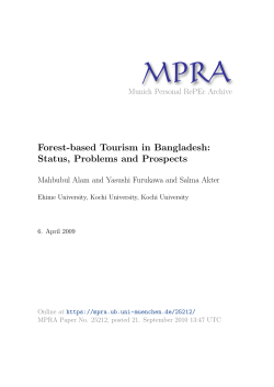 Forest-based Tourism in Bangladesh: Status, Problems and Prospects