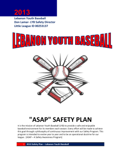 "ASAP" Safety Plan - Lebanon Youth Baseball