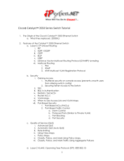 1 Cisco&reg; Catalyst&trade; 3550 Series Switch Tutorial