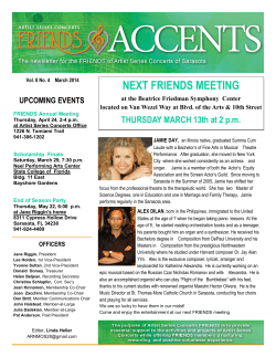 NEXT FRIENDS MEETING - Artist Series Concerts of Sarasota
