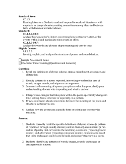 Standard Area: CC.1.3: Reading Literature: Students read and