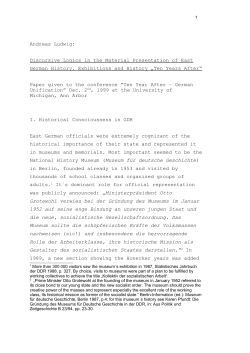 History of GDR in museums and exibitions