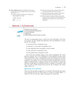 Section 1-3 Functions