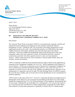 EPA in formal comments - American Water Works Association