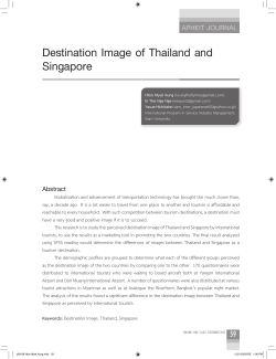Destination Image of Thailand and Singapore