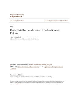 Post-Crisis Reconsideration of Federal Court Reform