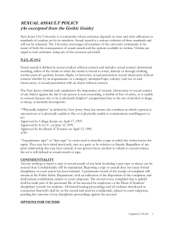 sexual assault policy - New Jersey City University
