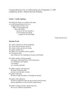 Liturgical Resources for use following the acts of September 11
