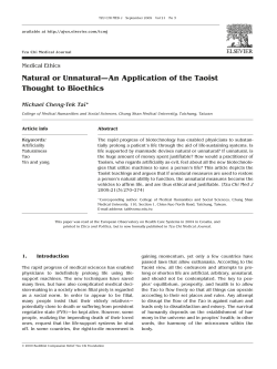 Natural or Unnatural&mdash;An Application of the Taoist Thought to