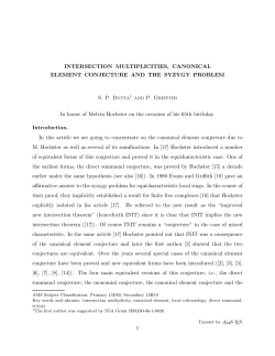 INTERSECTION MULTIPLICITIES, CANONICAL ELEMENT