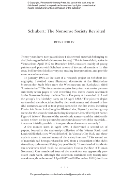 Schubert: The Nonsense Society Revisited