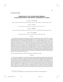 composition of the platinum-group minerals in the salmon