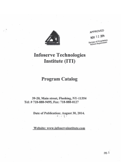 School Catalog - Infoserve Technologies Institute