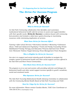 The Strive For Success Program - Oak Park Elementary School