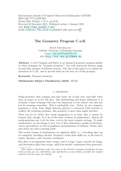 The Geometry Program CaR - International Journal of Computer