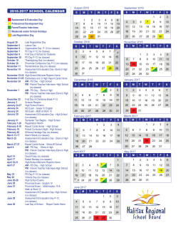 HRSB school calendar
