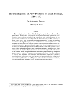 The Development of Party Positions on Black Suffrage