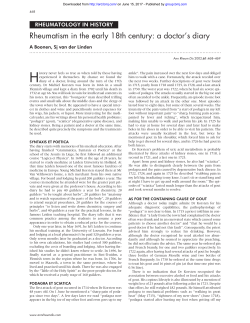 Rheumatism in the early 18th century: a doctor`s diary