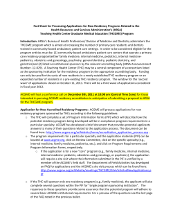 Fact Sheet for Processing Applications for New Residency