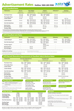 CATS Classified Rate Card