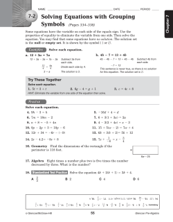 Solving Equations with Grouping Symbols