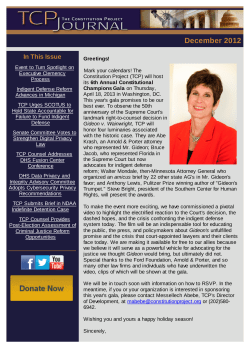 News from TCP: Gideon v. Wainwright at 50, Clemency, Indigent