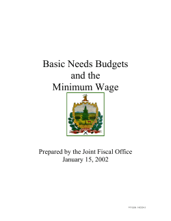 Basic Needs Budgets and the Minimum Wage