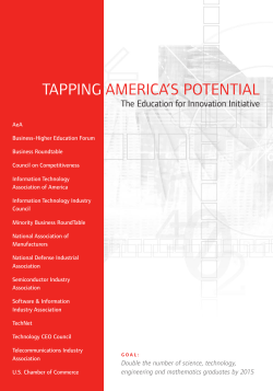 Tapping America`s Potential: The Education for Innovation Initiative