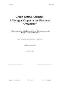 Credit Rating Agencies: A Vestigial Organ in the Financial Organism?