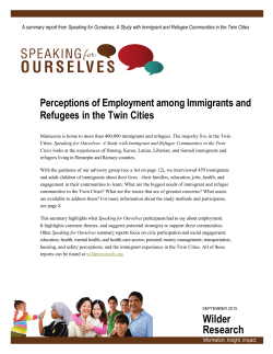 Perceptions of Employment among Immigrants and Refugees in the
